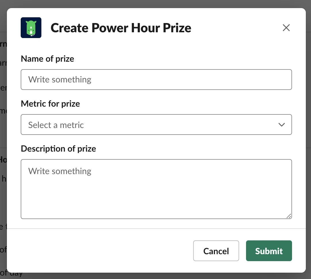power hour create prize